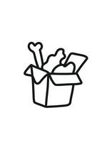 fast food box with chicken leg, takeaway meal container vector