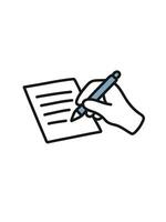 signing contract, document approval vector