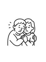 Sad man and woman hugging vector