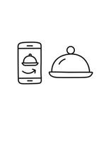 burger with cover icon, dish serving symbol vector