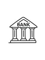 Bank building in doodle style vector