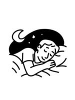 Man sleeping on the bed vector
