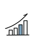 profit growth chart, upward analytics graph vector