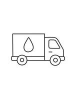 delivery truck with fluid drop, liquid transport vehicle vector