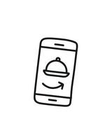online food order, mobile menu icon vector