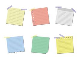 Collection of blank sticky note illustrations vector