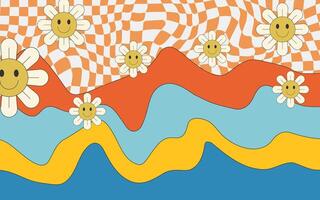 Psychedelic y2k retro background swirl. illustration. vector