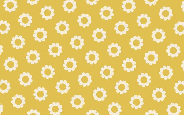 vintage groovy daisy flowers. Retro floral background surface design.