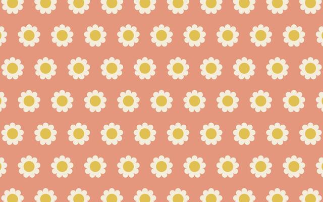Retro floral background surface design. Vintage groovy daisy flowers.