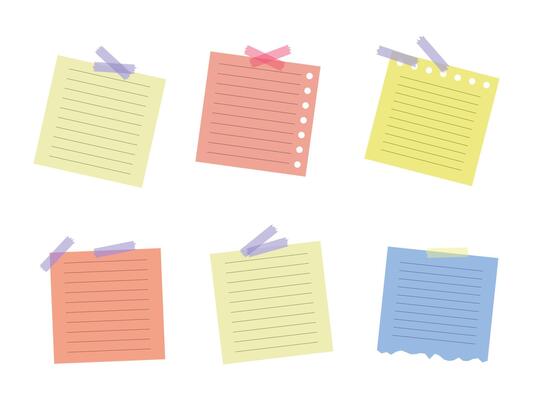 Set of various paper stickers notes. illustration.