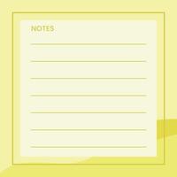 Plain notebook paper. Blank paper template. vector