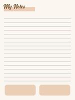 Note paper template with vintage design. vector