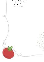 Tomato continuous line background with colorful elements. One single line organic healthy food concept. Minimalism modern style graphics design. vector