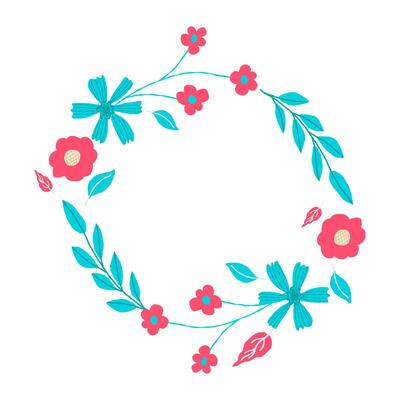 Hand drawn card with decorative floral frame, illustration for greeting card, invitation template. Retro, vintage lettering banner, background