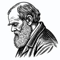 The Philosopher Silence Bearded Man in Thought vector