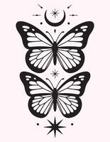 Trendy aesthetic illustrations in boho style. vector