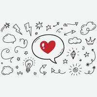 A black and white graphic design featuring a heart inside a speech bubble vector