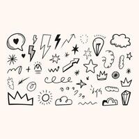 Hand Drawn Simple Elements Set Sketch vector