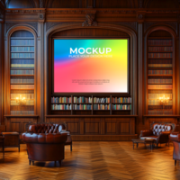 Elegant Library Mockup Presentation Design in Classic Setting psd