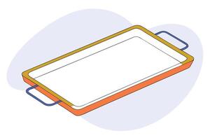 Simple line art serving tray icon design single icon for websites apps and menus vector
