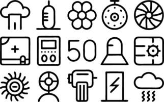 Air quality outline icon set a collection of clean air icons isolated on transparent background vector
