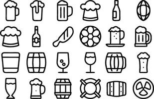 High quality beer mug icon set for pubs and alcohol businesses isolated on transparent background vector