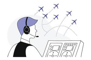 International day of the air traffic controller a commemorative design featuring ai technology vector