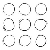 Collection of Hand-Drawn Circles and Scribbled Outlines vector