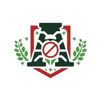 Pest control logo design, combination of letter A with insects and eco-friendly protection vector
