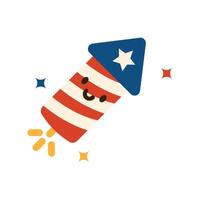 Firecracker Cute Character Illustration Independence Day vector