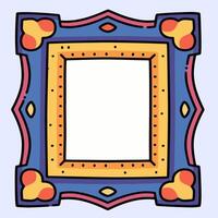Classic ornate gold frame with bold corners vector