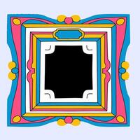 Bright multi-color frame with ethnic patterns vector