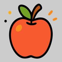 Simple Vibrant Apple Illustration with Bold Lines. vector