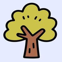 Tree with green fluffy crown, suitable for environment campaigns, nature icons and school projects. vector