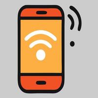 Smartphone Displaying Wireless Connection Icon. vector