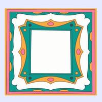 Colorful frame with ornamental leaf design vector
