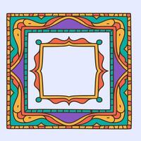 Square frame with tribal art and festive design vector