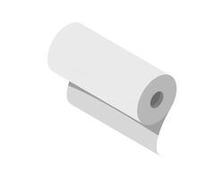 Clean, minimalist isometric illustration of a roll of paper. Perfect for representing concepts of freshness, new beginnings, or clean solutions. vector