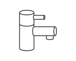 Clean line drawing of a faucet. Minimalist style, perfect for infographics, technical illustrations, and plumbingrelated designs. Symbolizes cleanliness, water, and modern fixtures. vector