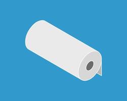Isometric illustration of a roll of paper against a blue background. Perfect for concepts of abundance, potential, or new beginnings. vector