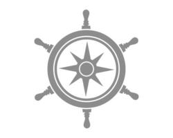 Classic nautical ship wheel graphic. Symbolic of direction, control, navigation, and exploration. Ideal for maritime themes or leadership concepts. vector