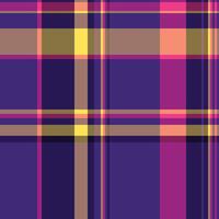 Modern plaid design with purple, yellow, and beige hues. Ideal for backgrounds, textiles, or abstract projects. Offers visual interest with its clean geometric lines. vector