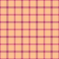 Classic plaid pattern featuring intersecting lines in soft peach and pink. Versatile for backgrounds, textiles, or adding a touch of retro charm to design projects. vector