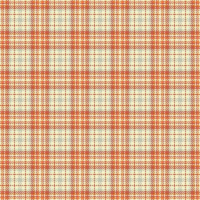 Warm autumnal plaid pattern. Subtle, textured design in soft orange and cream tones. Perfect for textiles, fashion, or seasonal projects. Evokes comfort and rustic charm.
