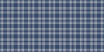 Stitched seamless background tartan, december textile plaid texture. Poncho check pattern fabric in blue and white colors. vector