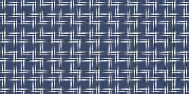 Stitched seamless background tartan, december textile plaid texture. Poncho check pattern fabric in blue and white colors.