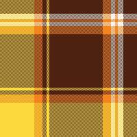 Vibrant autumnal plaid pattern in warm yellow, orange, and brown hues. Perfect for textile design, fallthemed projects, or creating a cozy and stylish aesthetic. vector
