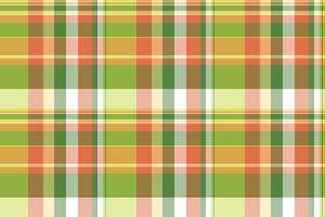 Trousers texture textile plaid, cotton tartan check pattern. Colourful fabric seamless background in lime and orange colors. vector