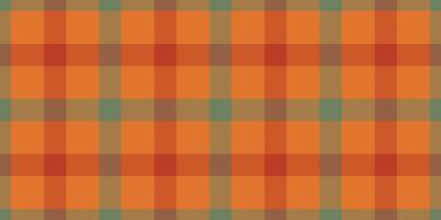 Warm autumnal plaid pattern in orange and green hues. Perfect for fallthemed designs, textiles, and backgrounds. Evokes feelings of comfort, warmth, and rustic charm. vector