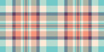 Pastel plaid pattern in peach, teal, and grey. Perfect for textile design, fashion, websites, and branding. A soft, stylish background with a repeating geometric texture. vector